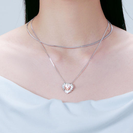 lost in echo2025春夏新款原创高级轻奢爱心形双层925纯银项链女 商品图4