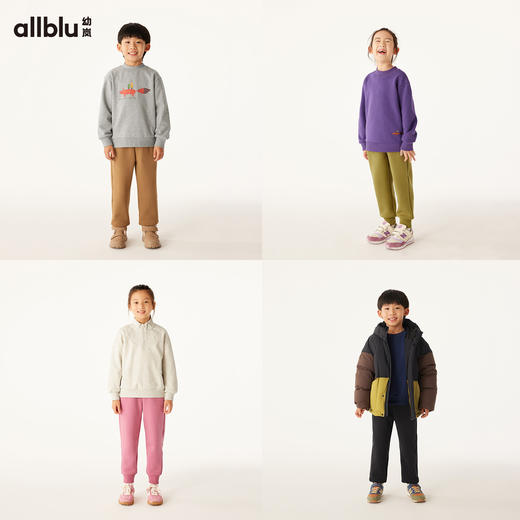 allblu幼岚【雪顶绒岚标裤】儿童裤子男女童24冬新款加绒保暖长裤 商品图2