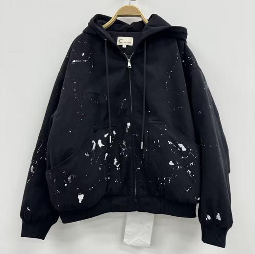 Z1连帽泼墨重磅夹棉外套（黑） 冬季 244080060321 商品图4