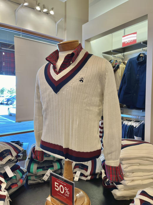 黑五好折！Brook Brothers 布克兄弟男士新款V领针织衫 商品图0