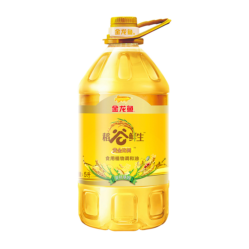 金龙鱼黄金比例稻谷鲜生食用植物调和油5L(非转基因)