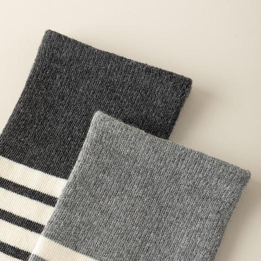 洁丽雅棉质5双装女士长筒袜高支无骨柔软舒适透气时尚潮流女袜 商品图7