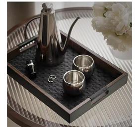 【3色可选】娜家皮质滕格纹编织托盘