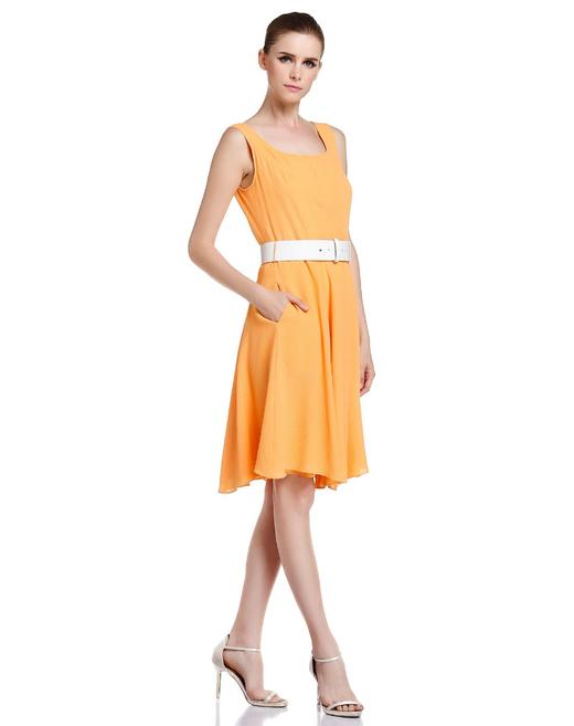 4894415331400 JOAN&DAVID 橙黄色甜美淑女无袖连衣裙 商品图2