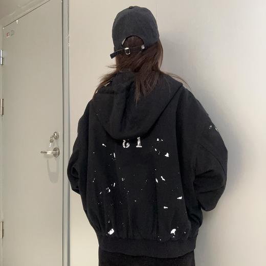 Z1连帽泼墨重磅夹棉外套（黑） 冬季 244080060321 商品图1