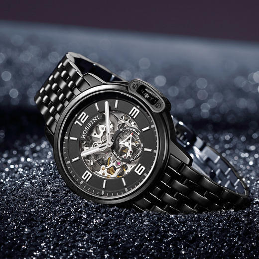 6938518319472 罗西尼ROSSINI 【礼盒装】镂空手表男自动机械手表炫酷钢带正品防水男表男士机械 商品图2