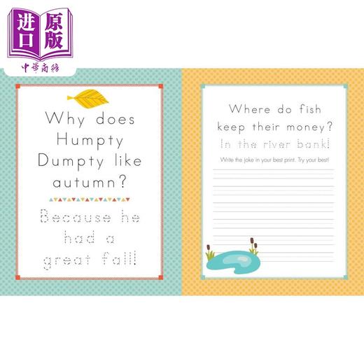 【中商原版】小学儿童印刷体手写练习册 The Print Handwriting Workbook for Kids 用笑话谜语学习英语书写练习印刷体英文原版 商品图2