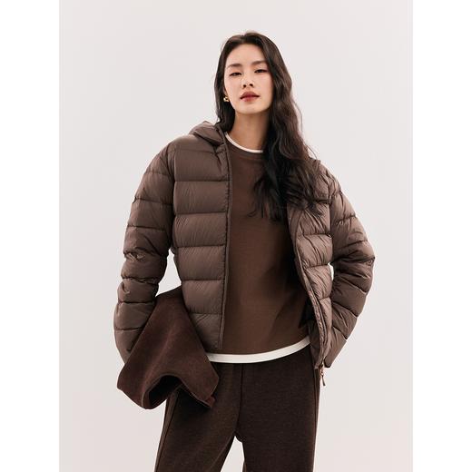 棉仓347615024-零压超轻云朵短款面包服女冬季连帽排骨羽绒服95白鸭绒马卡龙 商品图0