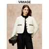 VIMAGE纬漫纪气质高级圆领撞色直筒显瘦外套冬新款V2210801 商品缩略图0