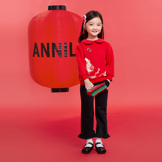 女童翻领卫衣春季新款安奈儿童装实体店同款XG511546 商品图3