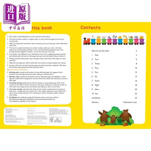 【中商原版】Numbers Ages 3-5 柯林斯易学儿童 数字 3-5岁 Collins Easy Learning  英文原版教辅 小学练习册活动书 商品图2