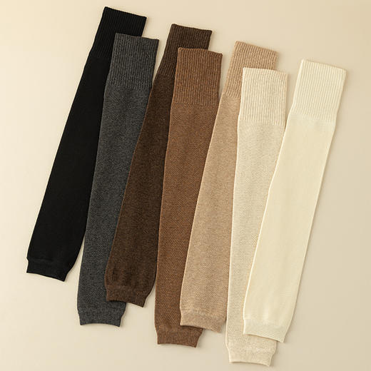 洁丽雅3双装女士棉质长筒袜弹力舒适柔软无骨高支简约纯色护膝袜 商品图3