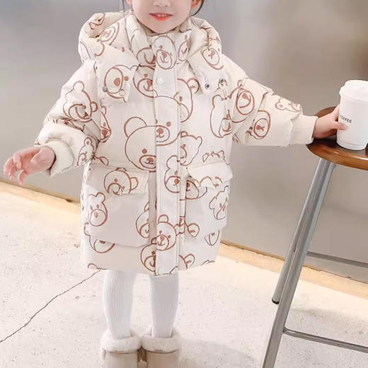 裁缝学苑TQ133女童连帽羽绒服纸样儿童中长款加厚防风外套童装样板 商品图1