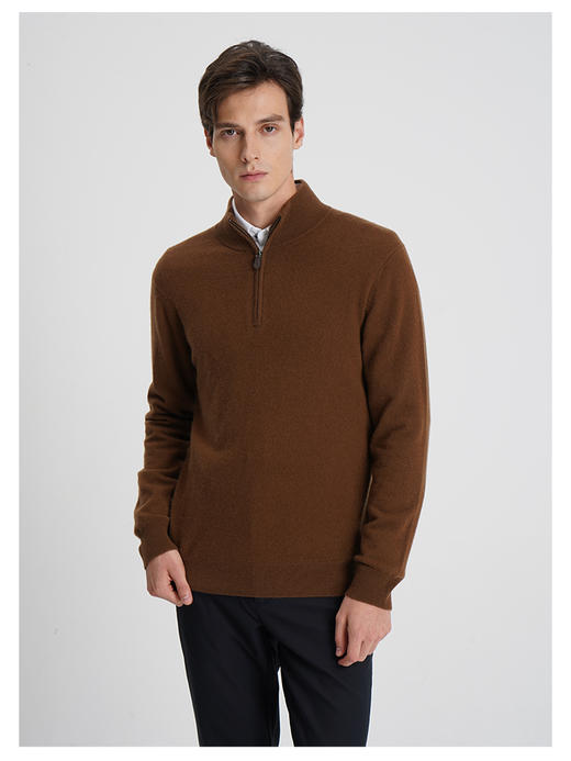 callisto咖啡色山羊绒长袖毛衣 商品图2