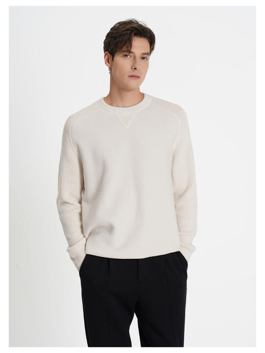 callisto米色棉混纺长袖毛衣 商品图3