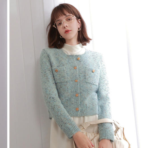 【2025秋冬针织衫】佐姿莎小香风气质花纱针织羊毛开衫 N825  春秋冬3季可穿 商品图8