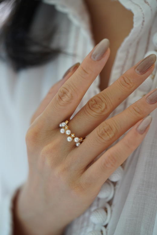 Akoya多珠戒指「花环款」 商品图2