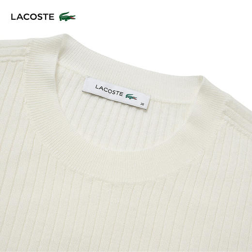 Lacoste法国鳄鱼女装新款时尚百搭修身气质圆领羊毛毛衣AF2576-98 商品图0
