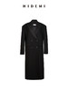 HIDEMI 节日系列进口斜纹精纺羊毛极简大廓形宽肩缎面拼接领长款西装外套大衣 商品缩略图6