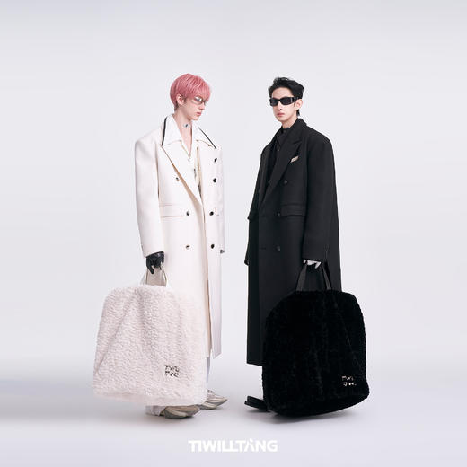 启世录TIWILLTANG"风卷山岚"双排扣定制金属标呢大衣 商品图4