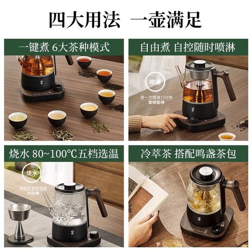 鸣盏喷淋式蒸汽煮茶器家用电茶炉养生茶壶全自动办公室黑茶烧水壶鸣盏-智能喷泉煮茶器700ml 商品图2