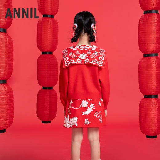 女童翻领针织套装春季新款安奈儿童装实体店同款AG514530 商品图2