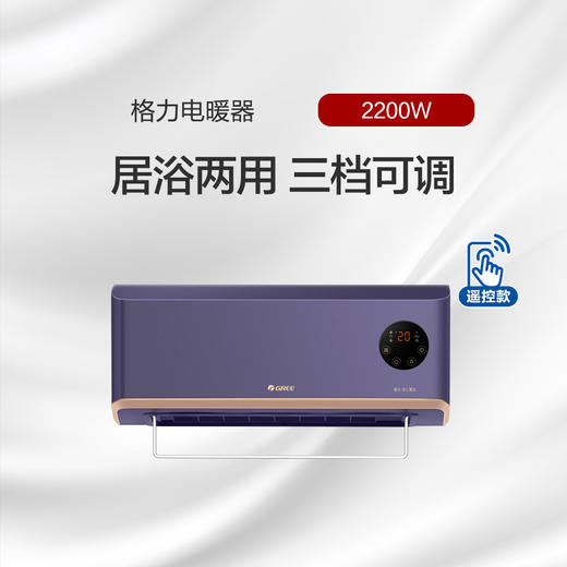 GREE格力 电暖器 NFBC-X6022B 壁挂式暖风机 居浴两用 三档可调 极光紫 商品图0