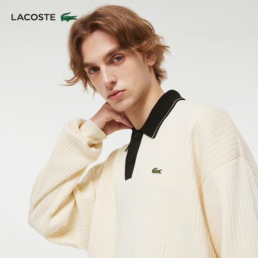 Lacoste法国鳄鱼男装新款时尚宽松纯棉Polo领翻领针织毛衣AH3130-10 商品图1
