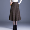 MYX-8090-18690-L格纹中长款通勤时尚半身裙2024年秋冬款高腰百褶大摆裙气质A字裙 商品缩略图5