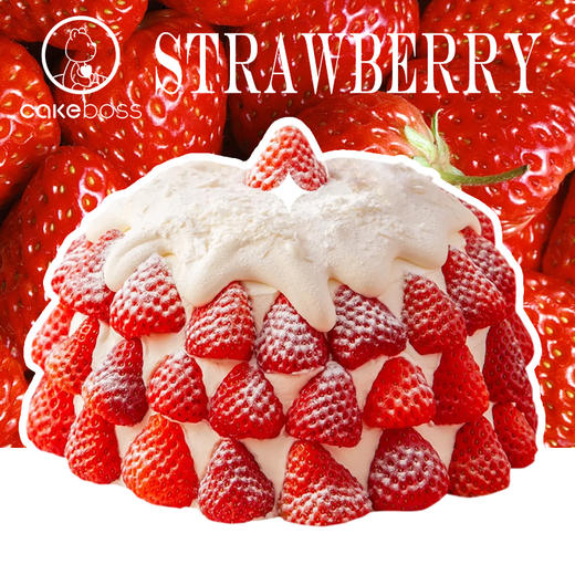 草莓雪被子奶fufu动物奶油蛋糕 商品图0