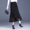 网纱边鱼尾包臀裙半身裙秋冬2024新款高腰显瘦遮胯气质一步裙子YK-MTYR2385 商品缩略图1