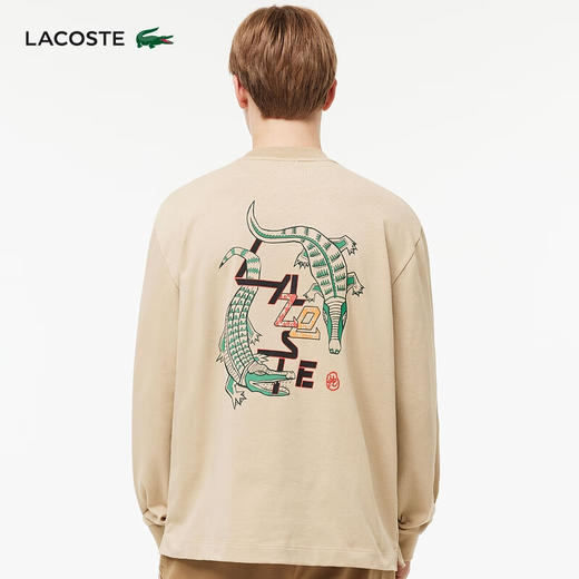 Lacoste福蛇新春系列情侣款新款潮流印花圆领长袖T恤TH5562-98 商品图4