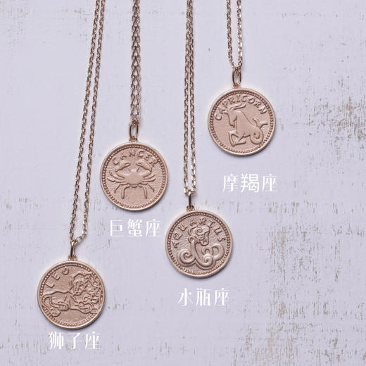 LHWINDSOR 十二星座项链复古星座金币项链小众硬币叠戴锁骨链 商品图3
