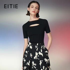 EITIE爱特爱春季新款镂空紧身收腰针织衫上衣7701402