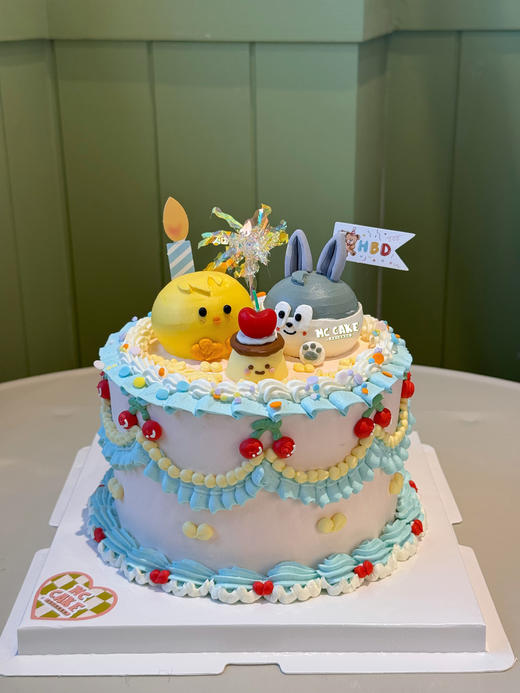 skzoo小狼小鸡立体手绘蛋糕 商品图0