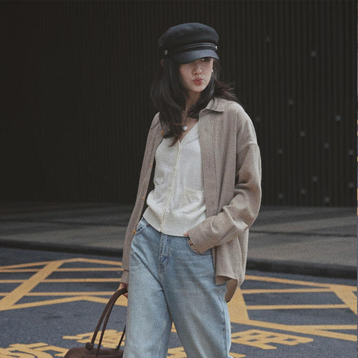 【顺丰包邮】10552 洛诗琳秋冬新款老钱风气质纯色羊毛衬衫女585 商品图2