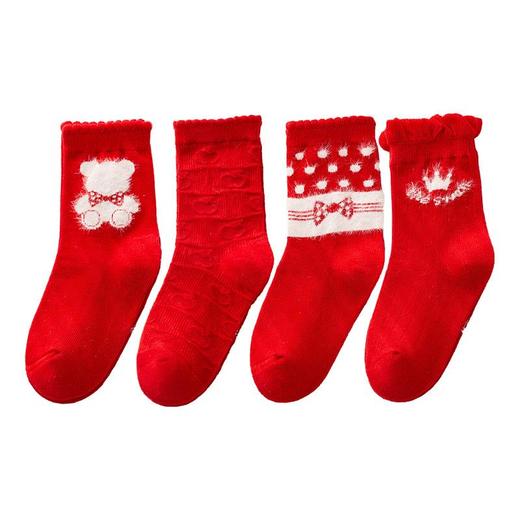 蛇么都旺新年好运袜子【任选8双装39.9元】秋冬大红袜子儿童A类新疆棉新年款恭喜发财 商品图4