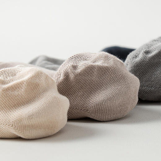 洁丽雅5双装棉质男士船袜硅胶防滑柔软舒适轻薄透气春夏短袜 商品图6