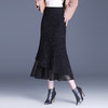 网纱边鱼尾包臀裙半身裙秋冬2024新款高腰显瘦遮胯气质一步裙子YK-MTYR2385 商品缩略图2