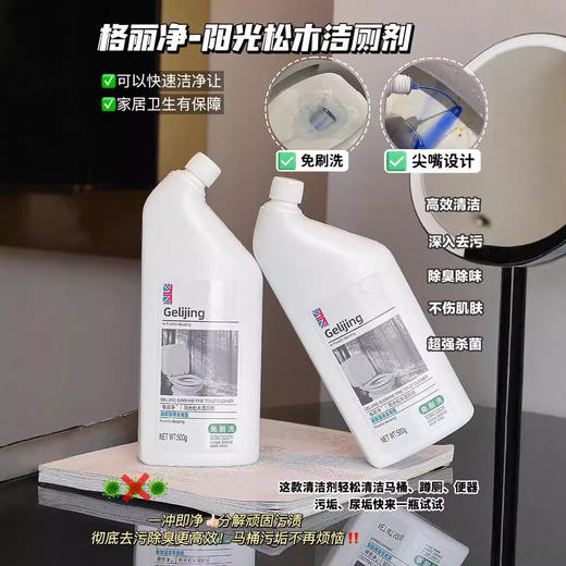「买1送1！阳光松木洁厕剂」格丽净马桶清洁液 居家日用洁厕宝洁厕灵除垢去味卫生间清洁工具 商品图0