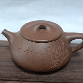 宜兴原矿紫砂 段泥手工石瓢壶