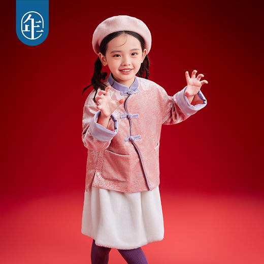 年衣童装女童外套冬新款儿童新中式国风唐装汉服女孩过年衣服富贵花唐装外套 商品图1