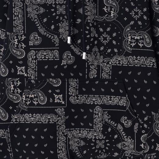 WY861秋冬季新款时尚个性街头复古腰果花满印连帽卫衣情侣宽松潮流上衣 商品图3