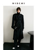 HIDEMI 节日系列进口羊麂皮拼接领极简设计感肩章宽肩大廓形可拆卸粗腰带军装感长款大衣 商品缩略图0