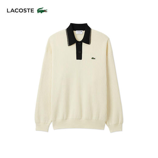 Lacoste法国鳄鱼男装新款时尚宽松纯棉Polo领翻领针织毛衣AH3130-10 商品图2