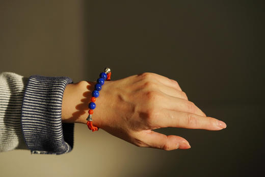 天坛琉璃蓝｜南红青金手链 商品图7