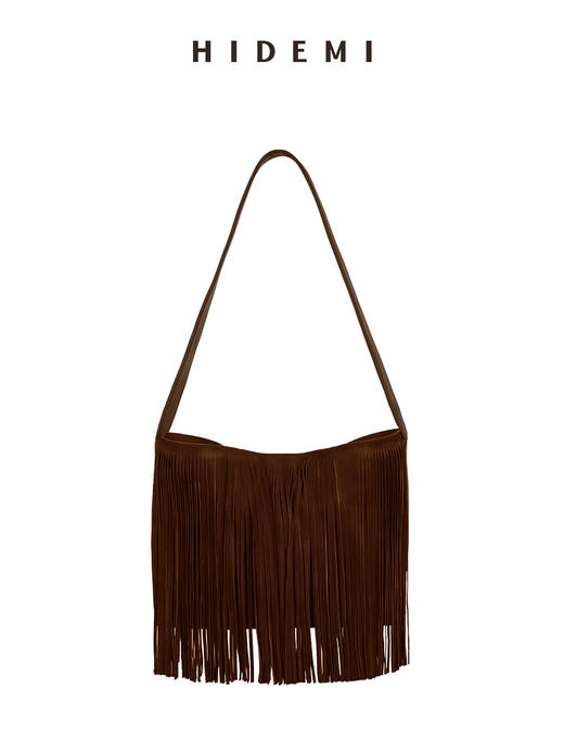 HIDEMI 节日系列进口羊麂皮长流苏设计感经典tote水桶包 商品图6
