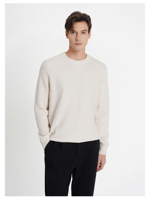 callisto米色棉混纺长袖毛衣 商品图2