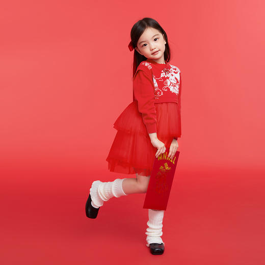 女童长袖连衣裙春季新款安奈儿童装实体店同款XG513509 商品图3