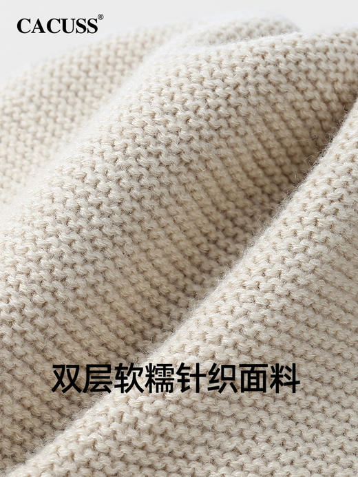 【CACUSS】cacuss秋冬款大头围针织帽秋冬女款堆堆粗毛线帽保暖帽子户外冷帽显脸小 商品图2